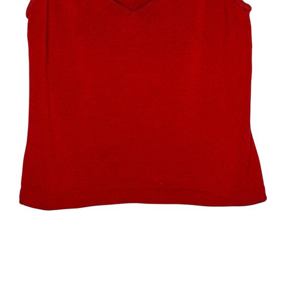 St. John S Womens Red Santana Knit Boxy Tank Power Red Country Club Old Money - Picture 4 of 7